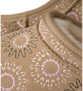 UGG Bottines en cuir Classic Micro Sun Stitch marron clair