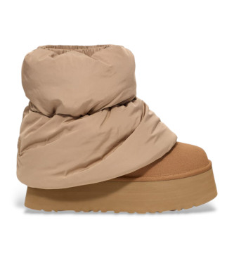 UGG Skórzane buty za kostkę Classic Mini Dipper Puffer w kolorze brązowym