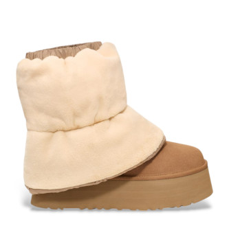 UGG Klassische Mini Dipper Puffer Lederstiefeletten braun