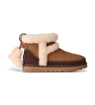 UGG Botins de Pele Classic Mini Heritage marrom