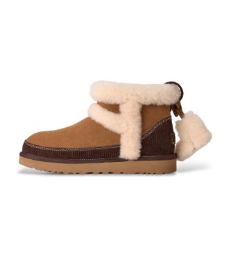 UGG Botins de Pele Classic Mini Heritage marrom