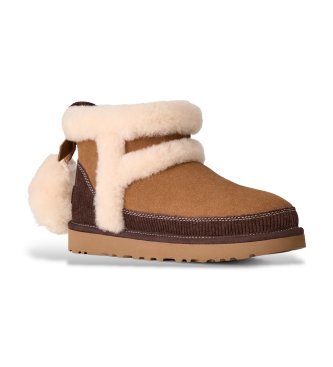 UGG Botins de Pele Classic Mini Heritage marrom