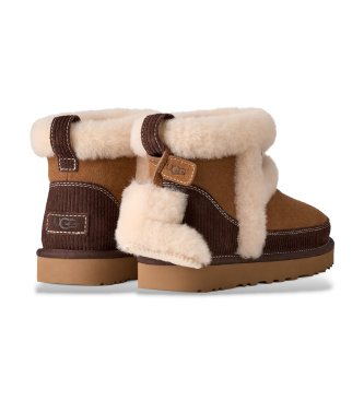 UGG Botins de Pele Classic Mini Heritage marrom