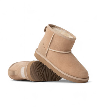 UGG Classic Mini II beige leather ankle boots