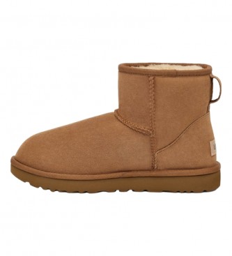 UGG Classic Mini II camel leather ankle boots