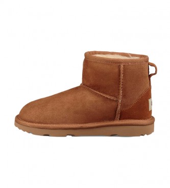 UGG Klassische Mini II braune Lederstiefeletten  