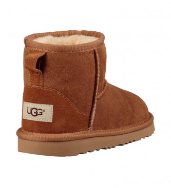 UGG Klassische Mini II braune Lederstiefeletten  