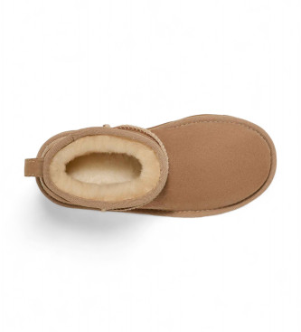 UGG Skórzane buty za kostkę Classic Ultra Mini w kolorze beżowym