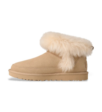 UGG Botines de Piel Classic Ultra Mini Chalet beige