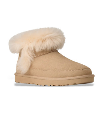 UGG Botines de Piel Classic Ultra Mini Chalet beige