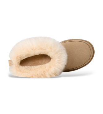 UGG Botines de Piel Classic Ultra Mini Chalet beige