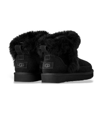 UGG Botines de Piel Classic Ultra Mini Chalet negro