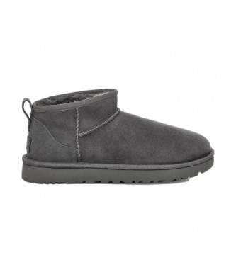 UGG Classic Ultra Mini leather ankle boots grey