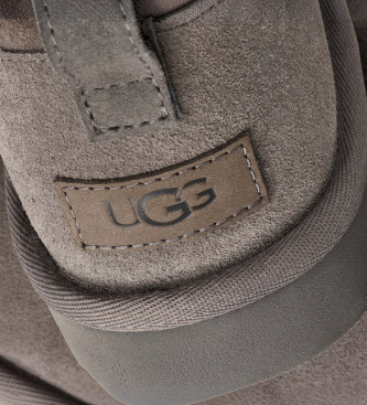 UGG Classic Ultra Mini leather ankle boots grey
