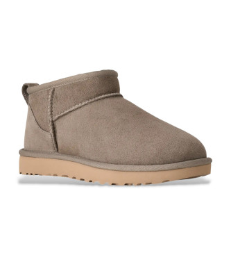 UGG Botines de Piel Classic Ultra Mini gris