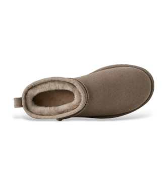 UGG Botines de Piel Classic Ultra Mini gris