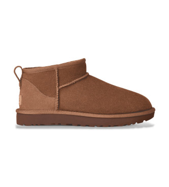 UGG Botines de Piel Classic Ultra Mini marrn