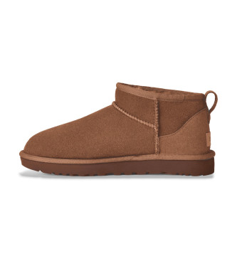 UGG Botines de Piel Classic Ultra Mini marrn