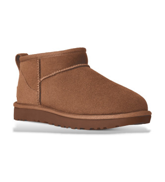 UGG Botines de Piel Classic Ultra Mini marrn