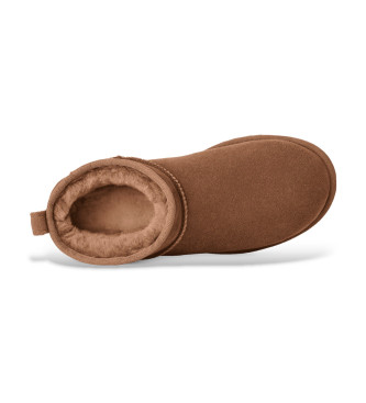 UGG Botines de Piel Classic Ultra Mini marrn