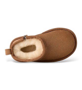 UGG Brune Classic Ultra Mini læderstøvletter
