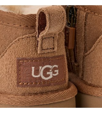 UGG Brune Classic Ultra Mini læderstøvletter