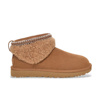 UGG Botines de Piel Classic Ultra Mini Maxi Curly marrn