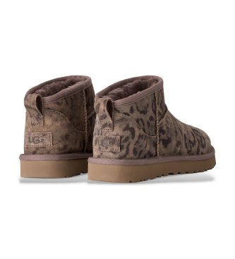 UGG Botas de Couro Classic Ultra Mini Spotted marrom