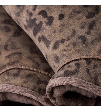 UGG Botas de Couro Classic Ultra Mini Spotted marrom