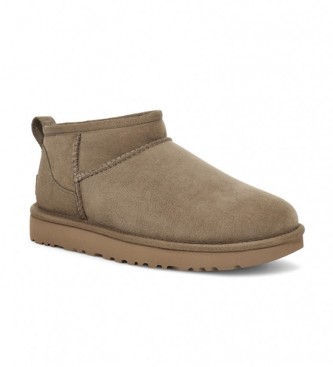 UGG Classic Ultra Mini leather ankle boots taupe