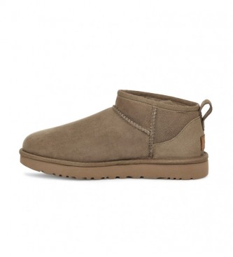 UGG Classic Ultra Mini leather ankle boots taupe