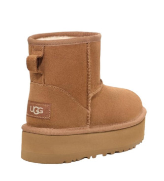UGG Leather ankle boots K Classic Mini Platform brown