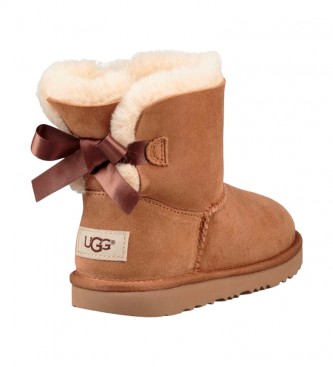 UGG Botines de piel Mini Bailey Bow II marrón