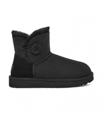 UGG Mini Bailey Button II leather ankle boots black