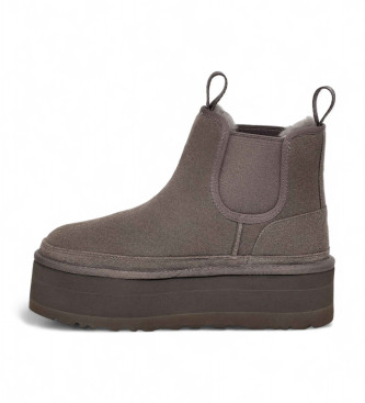 UGG Neumel Platform Chelsea Leather Ankle Boots grey