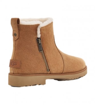 UGG Romely Zip brown leather ankle boots