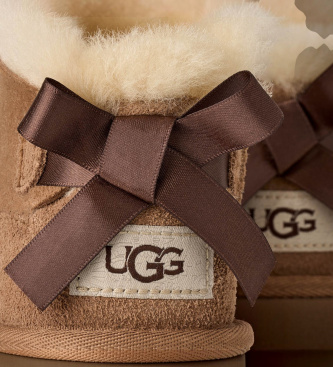 UGG Botins de Pele Ultra Mini Bailey Bow castanho