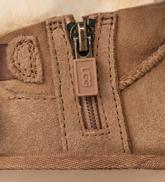UGG Ultra Mini Bailey Bow Leather Boots brown