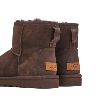 UGG Leather ankle boots W Classic Mini II chocolate brown