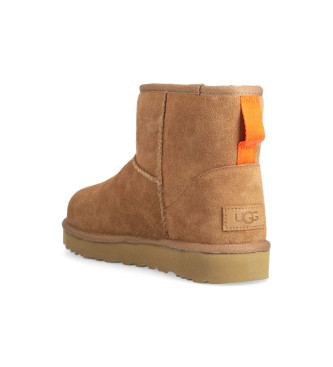 UGG Leather ankle boots W Classic Mini Side Logo orange