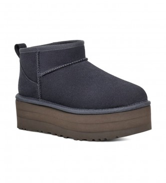 UGG Leather ankle boots W Classic Ultra Mini blue -Platform height 5cm