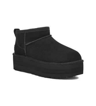 UGG Leather ankle boots W Classic Ultra Mini black -Platform height 5cm
