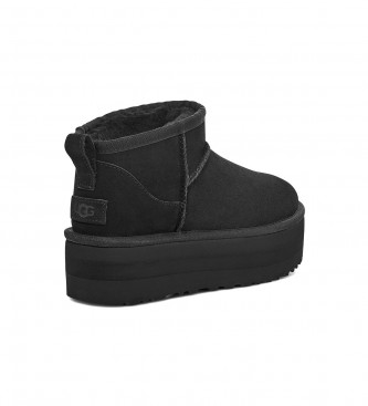 UGG Leather ankle boots W Classic Ultra Mini black -Platform height 5cm
