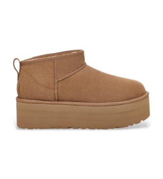 UGG Botins em pele W Classic Ultra Mini Platform castanho 