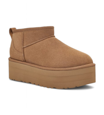 UGG Leren enkellaarsjes W Classic Ultra Mini Platform bruin 