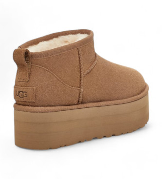 UGG Stivaletti W Classic Ultra Mini Platform in pelle marrone 