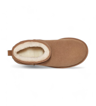 UGG Usnjeni gležnjarji W Classic Ultra Mini Platform brown 