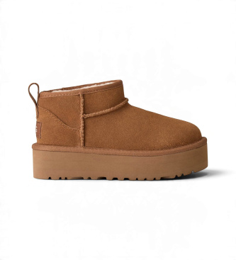 UGG Fellstiefel mit Plateau Classic Ultra Mini braun