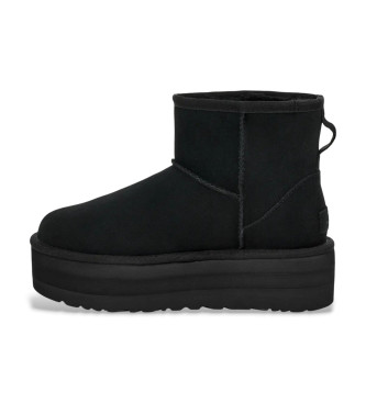 UGG Botines de Piel con plataforma Classic Mini negro