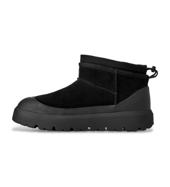 UGG Classic Ultra Mini Weather Hybrid Leather Booties Black